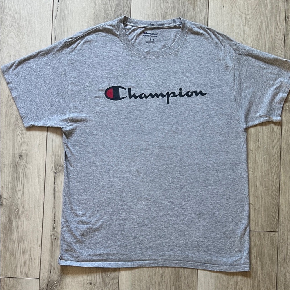 Champion Gray Short Sleeve Logo Tee